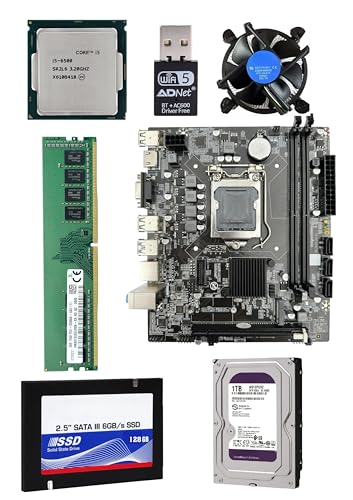 Image of H110 Motherboard Combo- i5-6500 Processor, 8GB DDR4 RAM, 128GB SSD, 1TB HDD, Mysterious Gift, WiFi+Bluetooth 5.0, Free CPU Fan and (Window 10 Pro /MS Office).