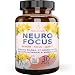 Brain Supplement Nootropics - Neuro Focus for Brain Health, Memory, Clarity, Focus Factor, Stress Relief, Anxiety Relief with Gingko Biloba, Bacopa Monnieri, St. Johns Wort - 30 Brain Food Capsules