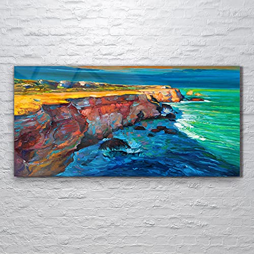 Tableau acrylique cliff ocean sea 120x60cm pour illuminer et agrandir un mur sombre - 2