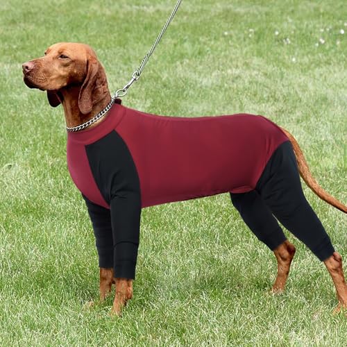 Hjyokuso Hundeoverall Mit Beinen, Hundeschlafanzüge, Hundepyjama Für Kleine Hunde, Hunde Schlafanzug Mit Reißverschluss, Body Hund Nach Op Für Chihuahua, Pomeranian, Yorkshire Terrier, Bichon Frisé