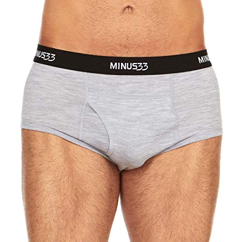 Minus33 Merino Wool 1113 Woolverino Men's Micro Brief Ash Grey Large