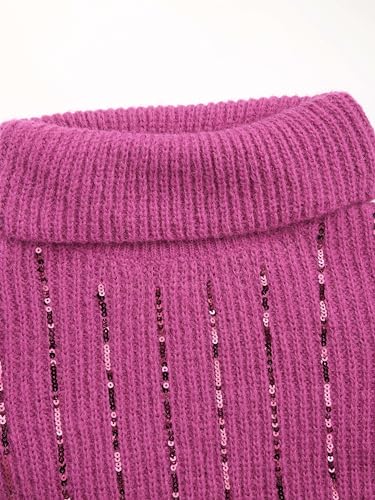 CIDER Wool-Blend High Neck Sequin Stripe Knitted Top2