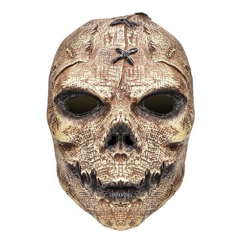 NEVSETPO Full Head Skull Mask Horror Creepy Latex Costumes Mask for Cosplay Party