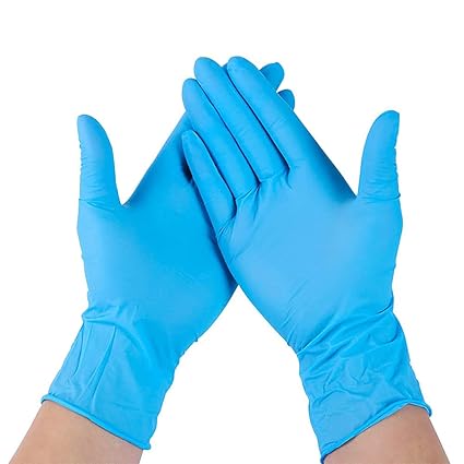 GetFit Disposable Nitrile Powder Free Examination Gloves Blue (Blue Pack of 100 (L))