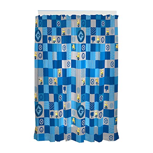 Universal Despicable Me 3 Minions Kids Room Window Curtain Panels With Tie Backs, 82" X 63", Blue #TOP2