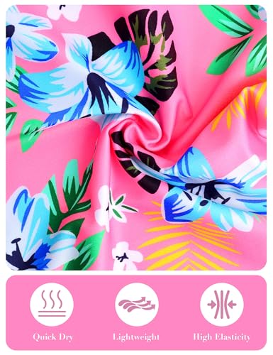 Image of Snowheart Girls Bathing Suit Toddler Swimsuit Girl Hawaiian Floral Ruffle One-Piece Breathable Swimwear 4-10T