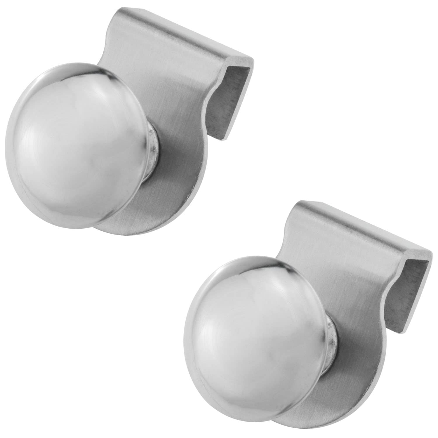 Glass Door Pull Handle MTQY 2PCS Stainless Steel Bathroom Shower Glass Door Knob Handles Clamp Clips for Glass 5-8mm Showcase Furniture Glass Cabinets Drawer Pull Knobs