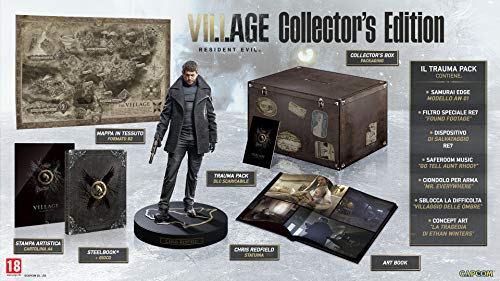 Contenido de la Collector's Edition:
-Un tema musical adicional
-Un modo de dificultad extremo
-Figura Mr. Everywhere
-Un filtro de Resident Evil 7
-Un dispositivo de guardado clásico
-La pistola Albert01 Chris
-Un libro digital con la colección de arte
-Una caja metálica
-Una figura de Chris
-Un libro de arte
-Una caja temática del juego
-El paquete de código Trauma