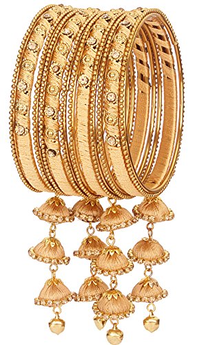 Image of NMII Get your traditions Valentine Gift for Girls & Women Silk Thread Bangle Set With Zircon For Womne & Girls