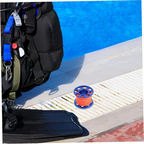 Carrete de buceo de aleación de aluminio con cuerda y soporte azul 6