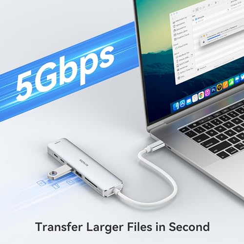 Image of USB C Hub HDMI Adapter for MacBook Pro /Air, MOKiN 7 in 1 USB C Dongle with HDMI