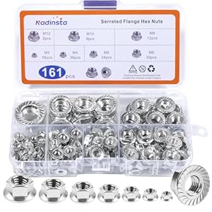 Nadinsta 161 Stk. Sechskant Flanschmuttern Set