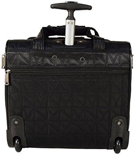 Nicole Miller Underseat Luggage Collection - Small Lightweight 15 Inch Under Seat Bag - Briefcase for Women - Carry On Suitcase with 2- Rolling Spinner Wheels (Signature Black)