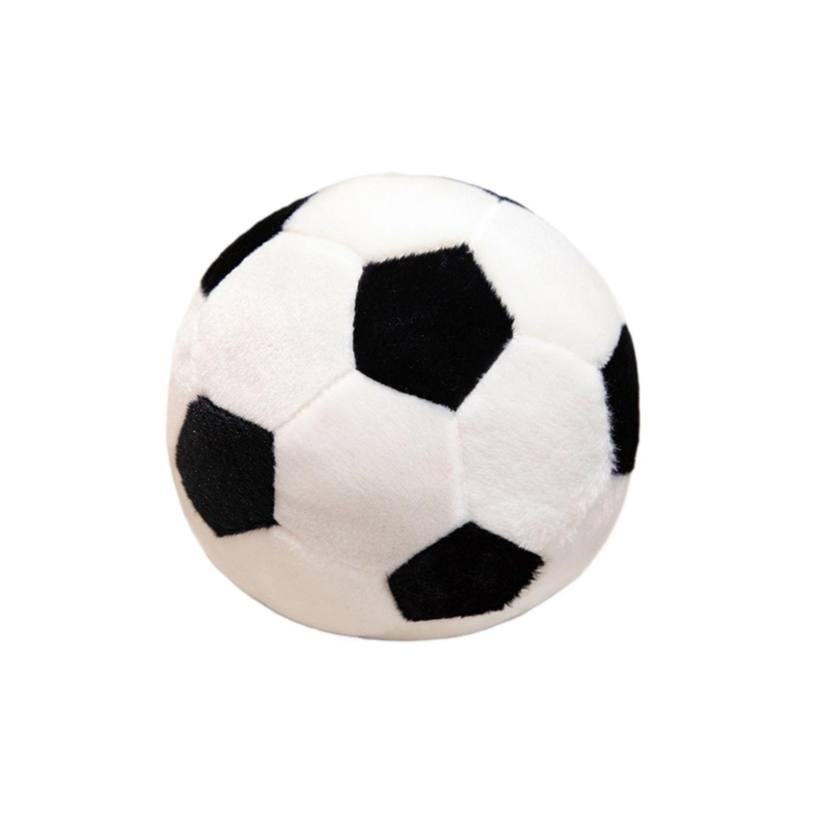 JORCEDI Plush Football Toy, Made from Innovative Plush Fabric, Realistic Football Design, Spherical Soft Toy, Room Decoration, Sports-themed Gift (25cm,Black and white)