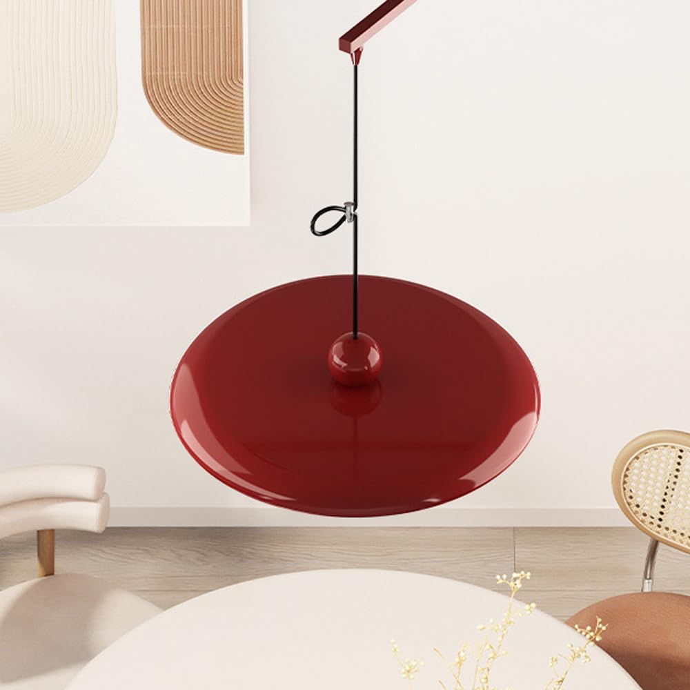 Lampada a Sospensione Moderna a LED con Braccio Girevole, dimmerabile, Rotonda, Lunga 15,7 Pollici, 37 W, Stile Crema, Regolabile, Illuminazione per Isola Cucina, Camera da Letto, Soggiorno