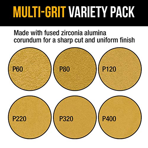 Dura-Gold Premium Mouse Detail Sander Sandpaper, 48 Assorted Grit Sanding Sheets - 60, 80, 120, 220, 320, 400-5 Hole Pattern Hook & Loop Triangle Mouse Discs - Woodworking Wood Crafting, Auto Paint #TOP4