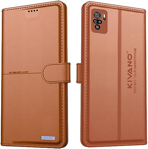 Image of KIVANO Compatible with Xiaomi Redmi Note 10 / Xiaomi Redmi Note 10s Flip Cover | Leather Finish | Inside Pockets & Inbuilt Stand | Shockproof Wallet Style Magnetic Closure Back Cover Case