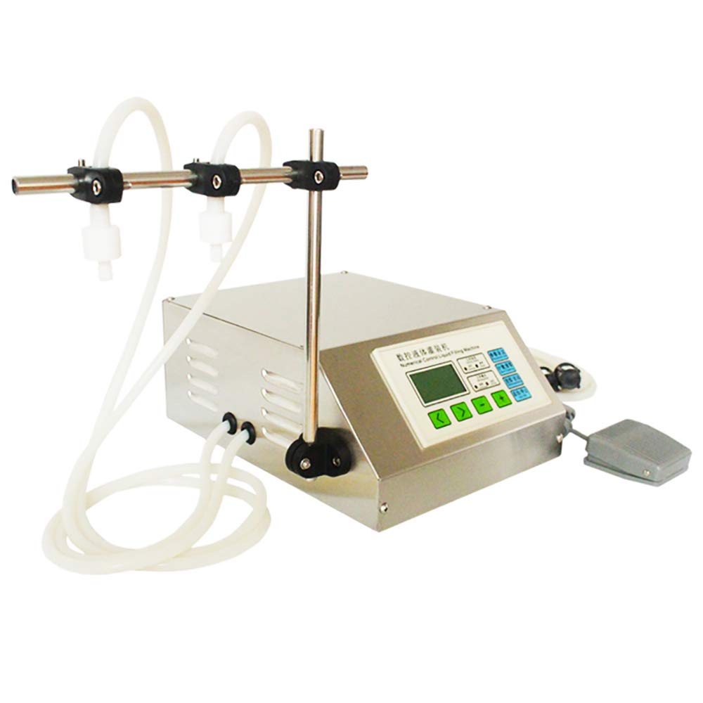 LeTkingok 110V QH-G11B Double Head CNC Liquid Quantitative Automatic Filling Machine 2x3.5L/MIN, for Liquor Milk Soy Sauce Ink