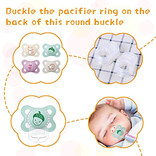 Vicloon Silikonring für Schnullerkette, 12 Stück Baby Silikonring Schnullerhalter Baby Ring Adapter, Schnullerkette Silikonring für Silikon Baby Dummy Schnuller Clip (Transparente)