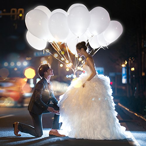 40Pcs Led Light Up White Balloons By Alunme Non Flashing Party Wedding Balloon Lights Long Standby Time For Dark Party Supplies,Wedding Decorates #TOP2