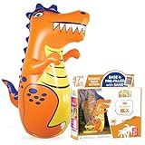 INFLATABLE DUDES Dinosaur 47 Inches - Kids Punching Bag | Already Filled with Sand| T-Rex Bop Bag | Inflatable Punching Toy | Boxing - Premium- | Bounce-Back Action! | Indoor Outdoor Party Game- (Rex)