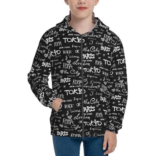 Travel The World Kid Hoodies Boys Zip Up Sweatshirts Girls Pullover with Pocket3