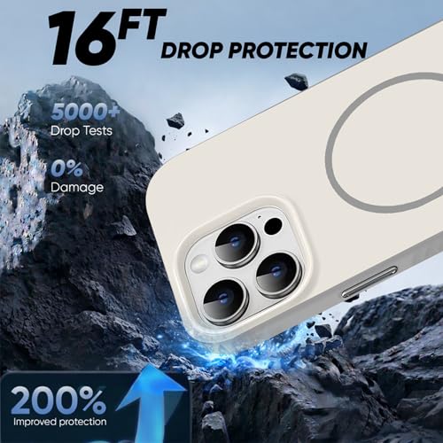 Image of KARWAN Slim Shockproof Back Case Cover Compatible with iPhone 16 Pro,Dual Layer Armor Protection with Matt Finish, Heavy Duty Cover with Magnetic MagEase Wireless Charging (Grey)