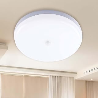 Klarlight 30W Motion Sensor LED Ceiling Light, Modern Flush Mount Ceiling Light for Hallway Stairway Porch Warehouse Garage, IP56 Waterproof Ceiling Light, Natural White 4000K