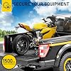 AUGO Self-Locking Retractable Ratchet Straps | 4 Heavy Duty Self-Tensioning Retractable Tie Down Straps with Soft Loops & Storage Bag | for Motorcycle, Truck, Cargo | 1500Lb Break Strength 1 x 12