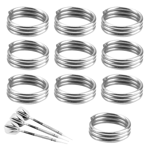 QTMMC 100 PCS Stainless Steel Dart Shaft Rings O-Ring Spring Ring for Nylon Shafts Accessories, Non-Slip Dart Flight Protector, 4.15 MM Dart Shaft Rings for Plastic & Nylon Shafts