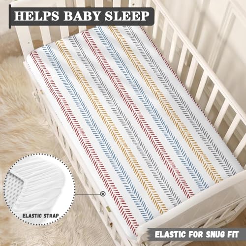 Image of Arrow Baby Crib Sheets for Boys Girls Colorful Arrow Fitted Crib Sheet for Standard Crib and Toddler Mattress Cute Baby Mattress Sheets Toddler Bed Sheet 52x28x8 in