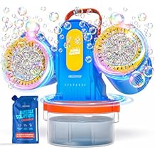 Rechargeable Bubble Machine for Kids, 180 Rotation 12,000+ Big Bubbles Per Minute, Boy Birthday Gift, Outdoor Toys Games & Activities, Gifts for Toddlers, Boys & Girls Age 3,4,5,6,8+ Year Old
