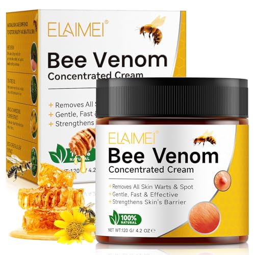 Bee Venom Cream 120g Bee Venom Skin Treatment Cream for Skin Tag Wart Spot & Mole Removal Skin Restoration Cream Anti-Aging Moisturizing Repair Natural Ingredients for All Skin Types