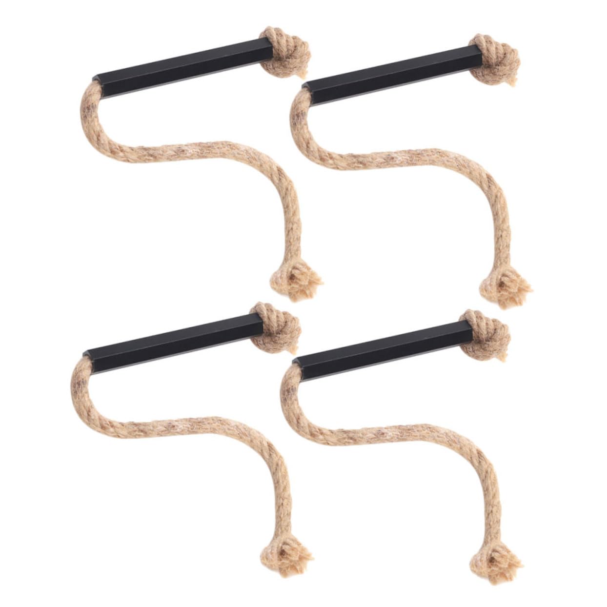 OFFSCH 4pcs Fire Starter Rope Portable Fire Starter Cord for Camping Weather Resistant for Outdoor Cooking BBQ Hiking and Emergency Situations