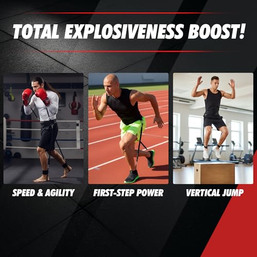 MuscleForge Box Trainingsgeräte – Widerstandsband-Set für Boxtraining, Sprungkraft & Kickboxen – Resistance Bands mit Gurt & Bändern – Box Training für Zuhause – 12-teiliges Trainingsset
