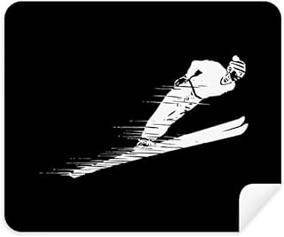 Winter Sport Skiing Pattern Illustration Cleaning Cloth Screen Cleaner 2pcs Suede Fabric