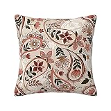 Farmhouse Decor Pillow Covers 18x18 Inch Colorful Paisley flowers Floral Retro Pattern Decorative Th