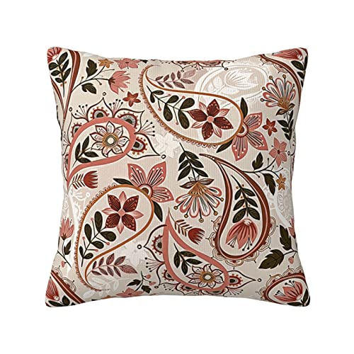 Farmhouse Decor Pillow Covers 18X18 Inch Colorful Paisley Flowers Floral Retro Pattern Decorative Throw Pillow Covers Bless Our Home Pillowcase Farm Decorations Pillow Case For Couch Sofa Living Room #TOP11