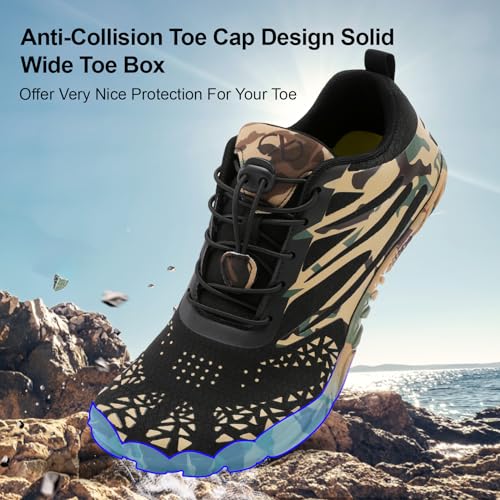 Image of XIHALOOK Athletic Hiking Water Shoes Womens Mens Quick Dry Barefoot for Beach Walking Kayaking Surfing Training