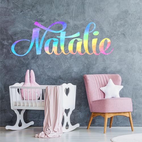Rainbow initials and stars wall decal image