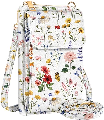 Cell Phone Purse Crossbody Bags for Women - Cute Design Leather Cellphone Bag Small Wallet Purses with Strap