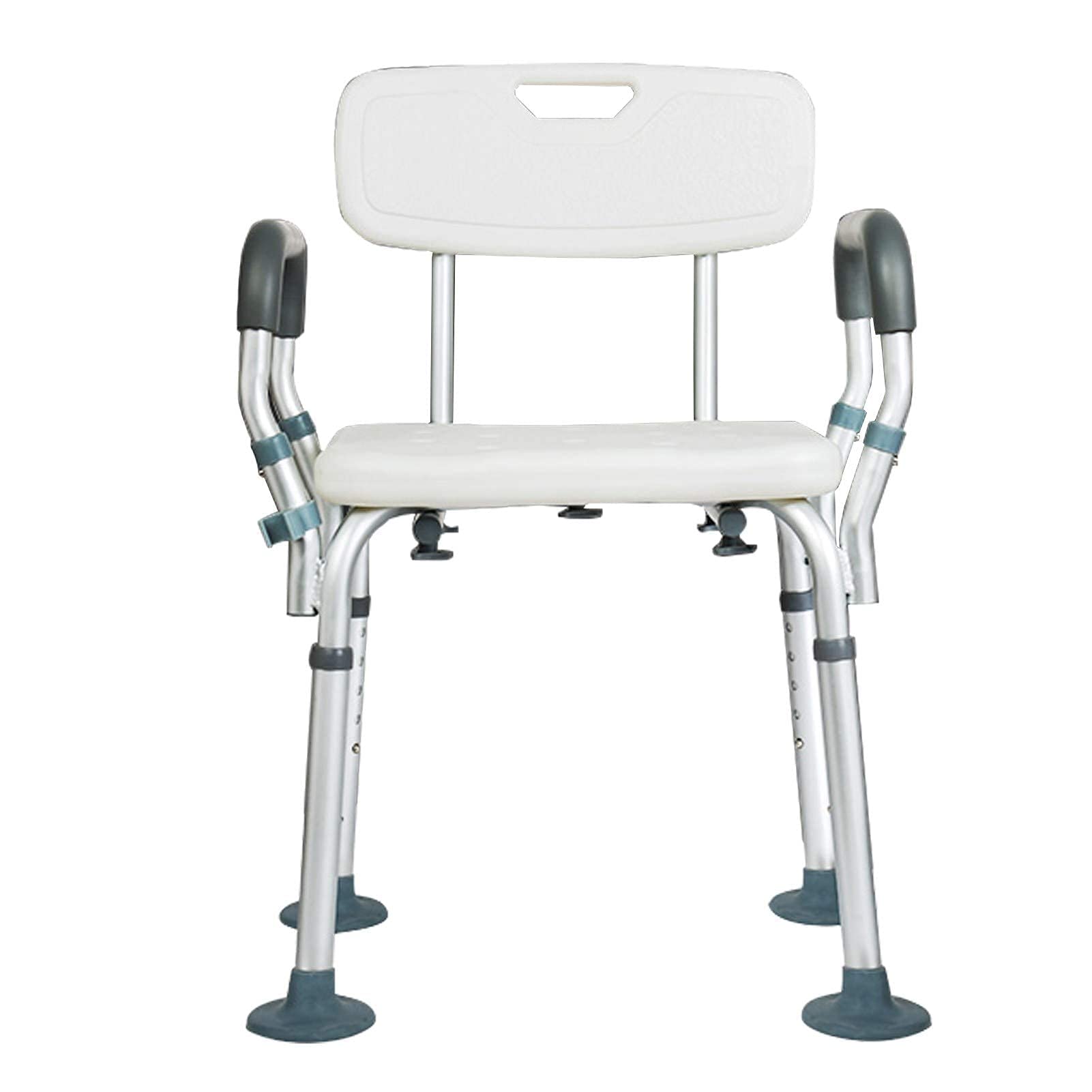 Banc de douche stable avec accoudoirs arrières amovibles et siège de bain ergonomique