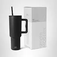 Copo térmico com tampa e canudo Simple Modern Trek, 1,18 L, Midnight Black