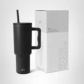 Copo térmico com tampa e canudo Simple Modern Trek, 1,18 L, Midnight Black