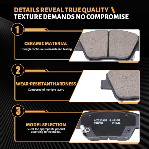 Image of D1444 Front Ceramic Brake Pads Kit Fit For Hyundai Sonata 2011-2015, For Kia Optima 2011-2016