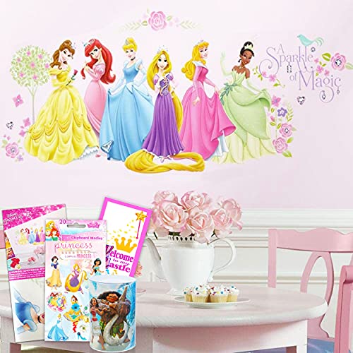 RoomMates Disney Princess Wall Decals Bundle ~ 36 Pc Disney Princess Room Decor with Moana Saving Bank and Disney Princess Mini Cutouts (Disney Princess Decals)