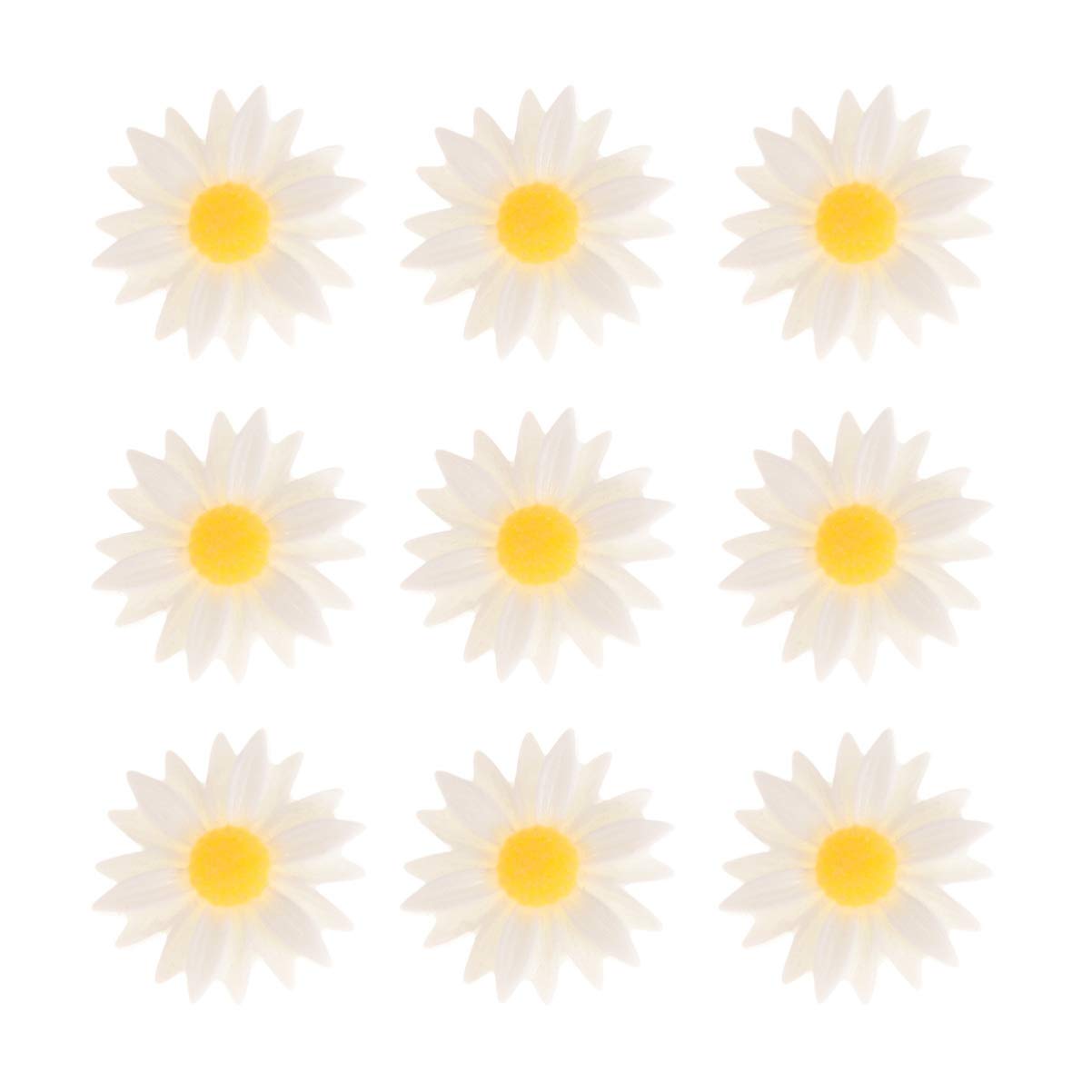 WINOMO 20 Pcs Daisy Charms Artificial Flower Beads DIY Scrapbook Embellishment for Jewelry Phone Case DIY Project (White) 22MM