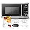 Toshiba 6 in 1 inverter countertop microwave oven healthy air fryer combo master series air fryer broil convection speedy combi even defrost sound onoff 27 auto menu stainless steel  urban country home decor