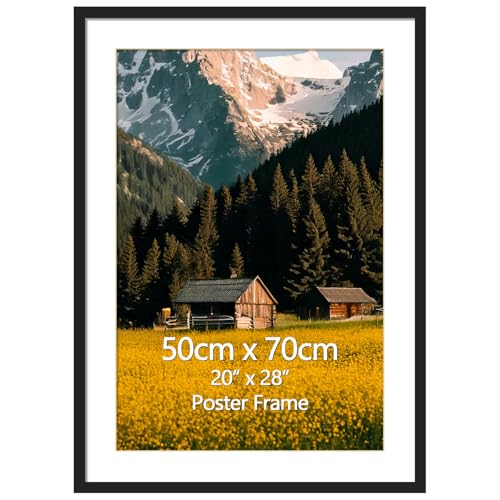 EYMPEU Bilderrahmen 50x70cm, 1 Stück, Posterrahmen für die Wand, geeignet für Büros und Wohnungen, Schwarz