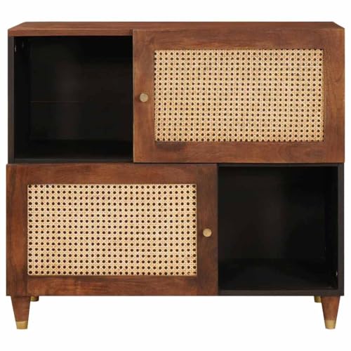 Aparador de madera maciza de mango de 80 cm con diseño moderno color marrón 4